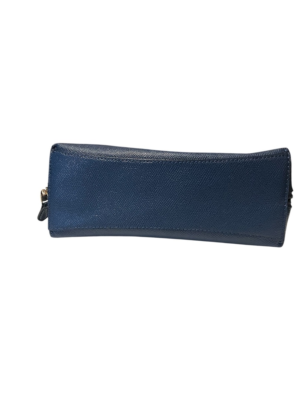 CoachNavy Blue Pebbled Leather Toiletry Pouch with Gold Logo - Picture 4 of 4